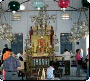 The Jewish synagogue at Cochin is a major tourist attraction